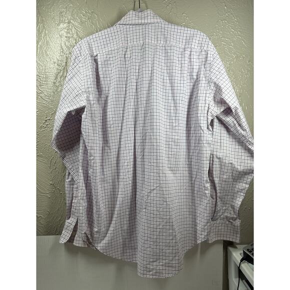 Lauren by Ralph Lauren Dress Shirt Size 15 1/2 34/35 No Iron Check Pink Blue - Picture 4 of 4